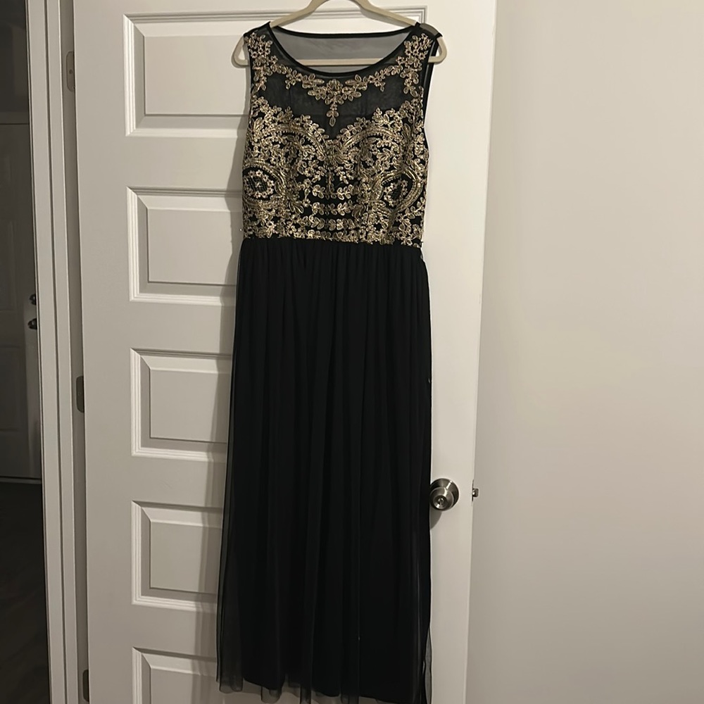 Black and gold evening gown